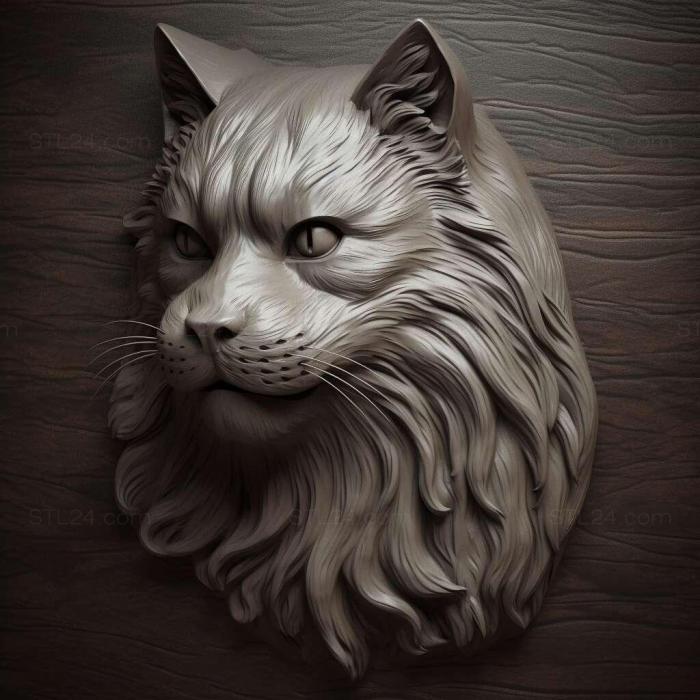 Nature and animals (Nebelung cat 4, NATURE_1000) 3D models for cnc